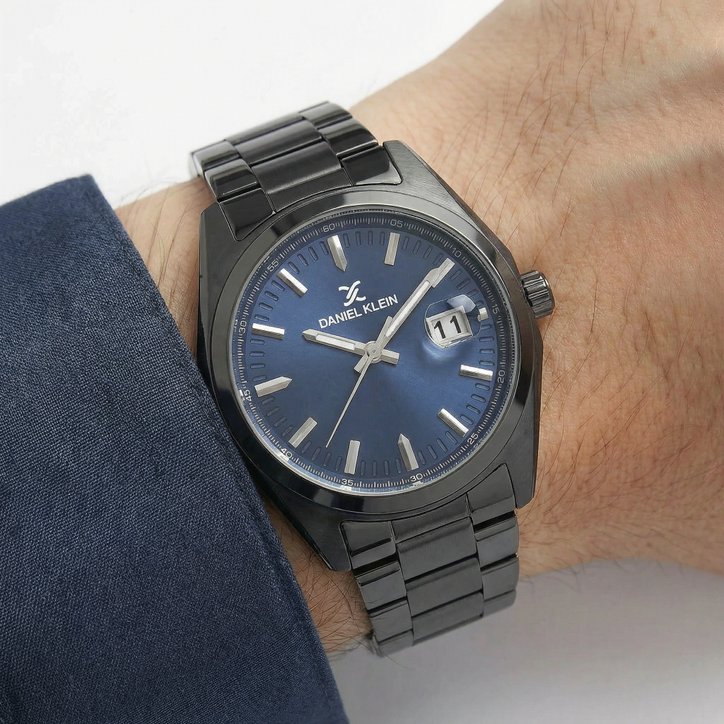 Daniel Klein Premium Black Stainless Steel Watch for Men DK.1.14137-6