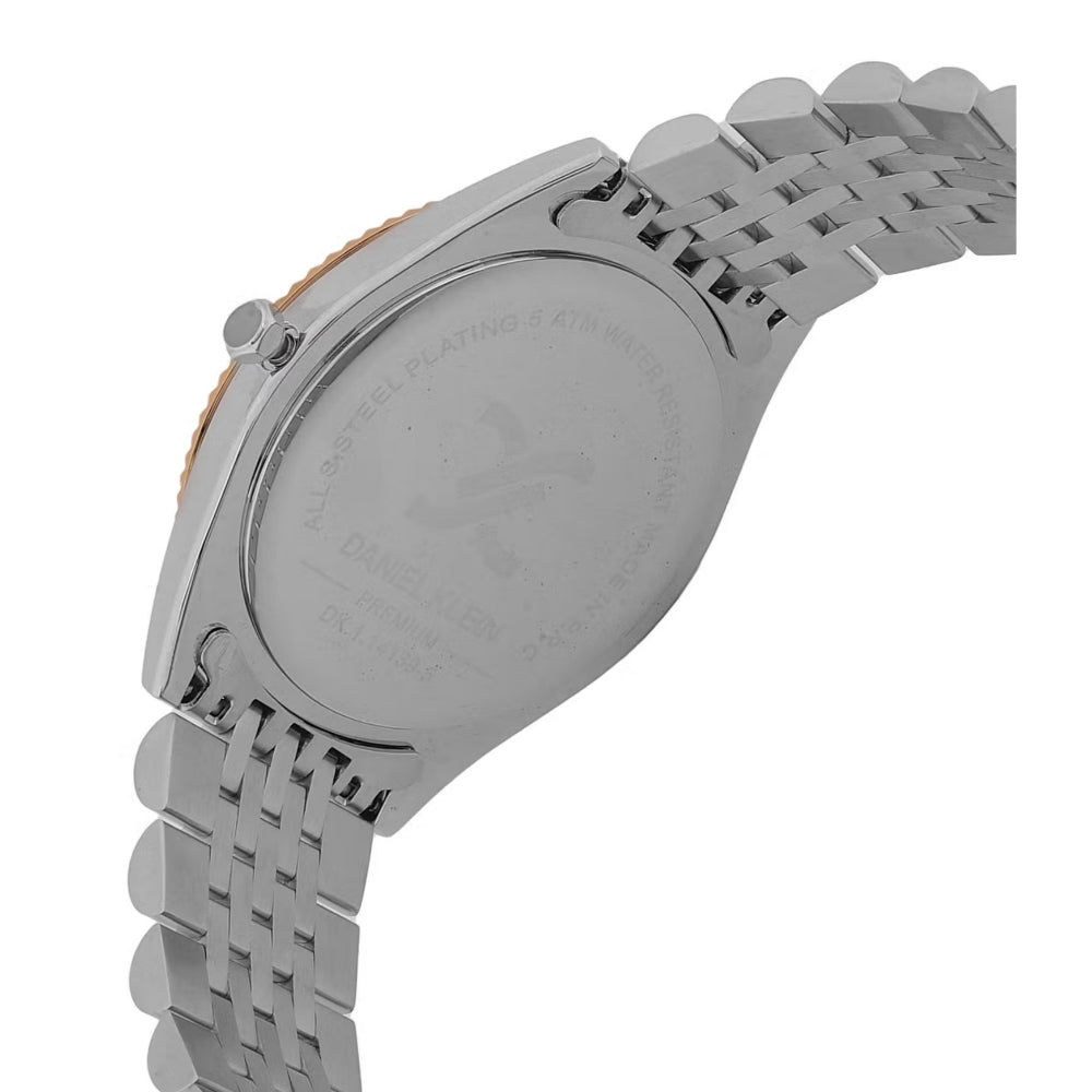 Daniel Klein Premium Silver and Rose Gold Stainless Steel Watch for Men DK.1.14139-4