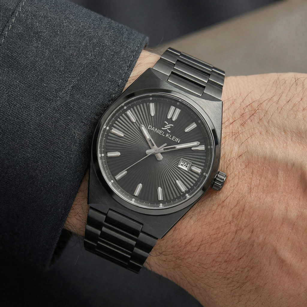 Daniel Klein Premium Black Stainless Steel Watch for Men DK.1.14140-6