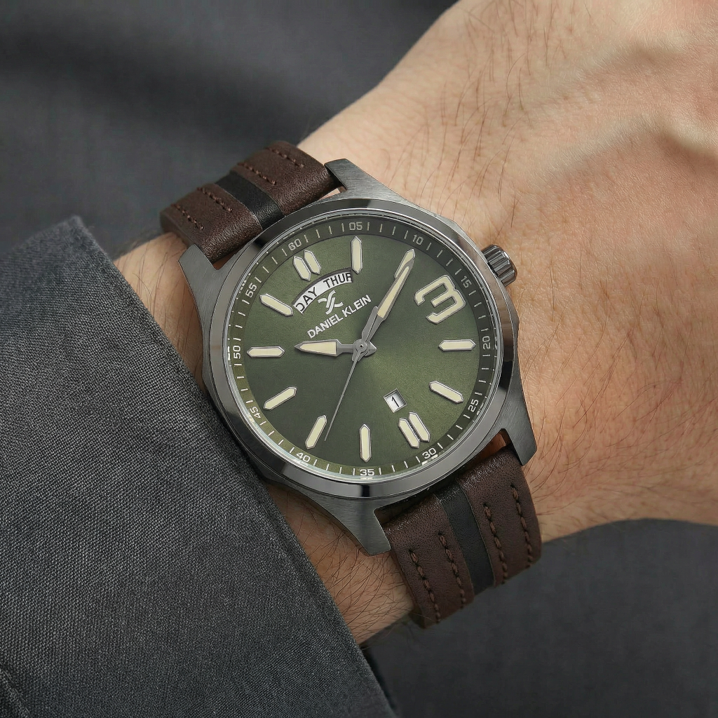 Daniel Klein Premium Dark Brown Leather Watch for Men DK.1.14141-5