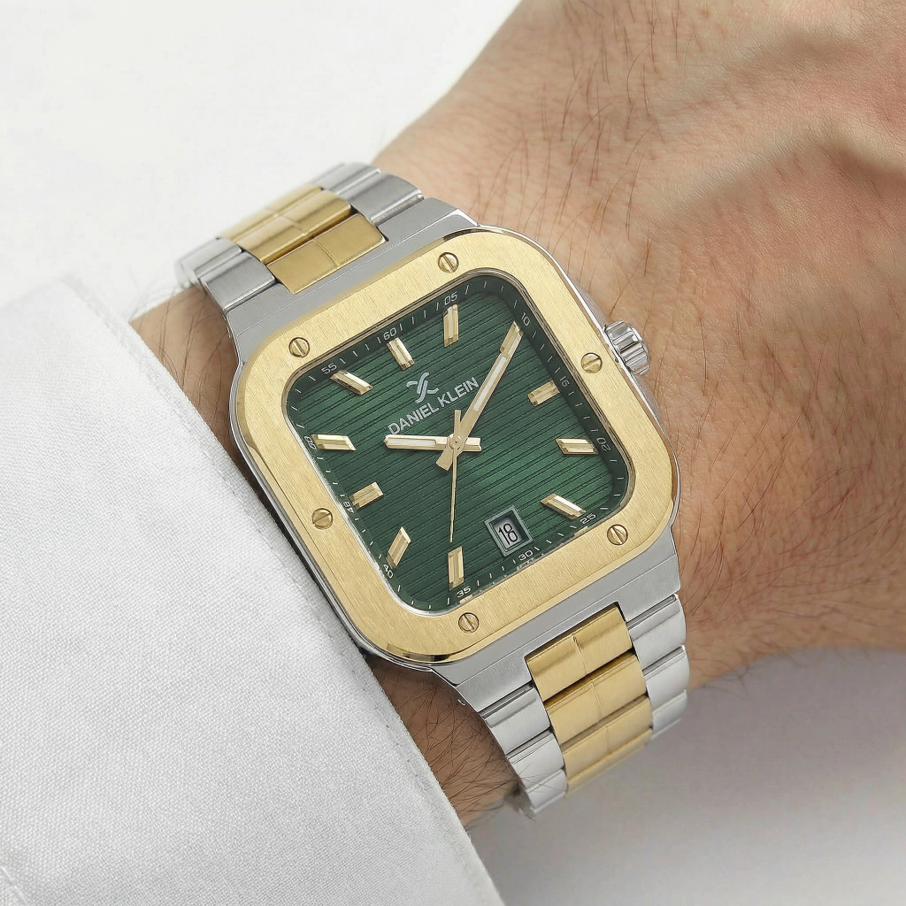 Daniel Klein Premium Silver and Gold Stainless Steel Watch for Men DK.1.14142-5