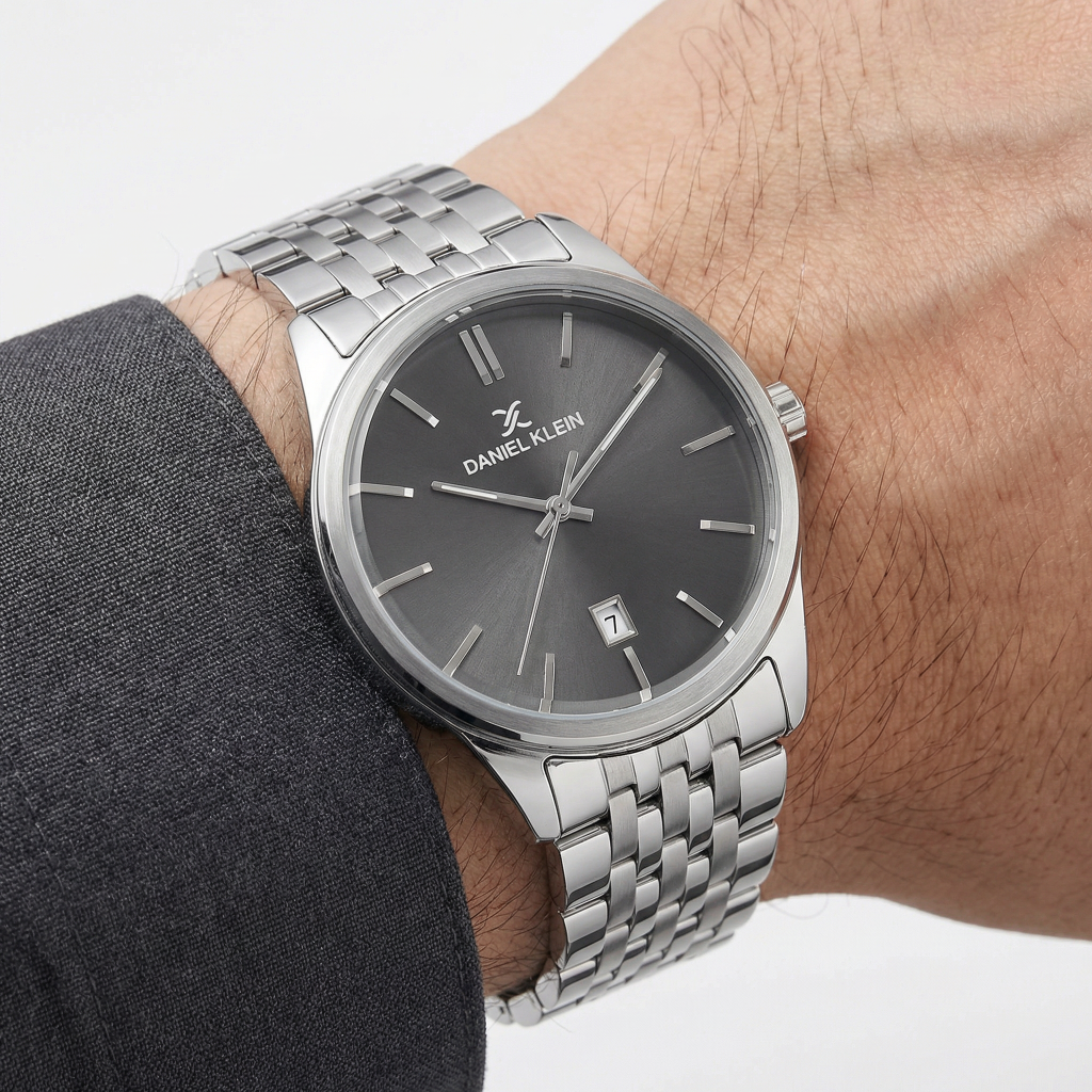 Daniel Klein Premium Silver Stainless Steel Watch for Men DK.1.14144-2