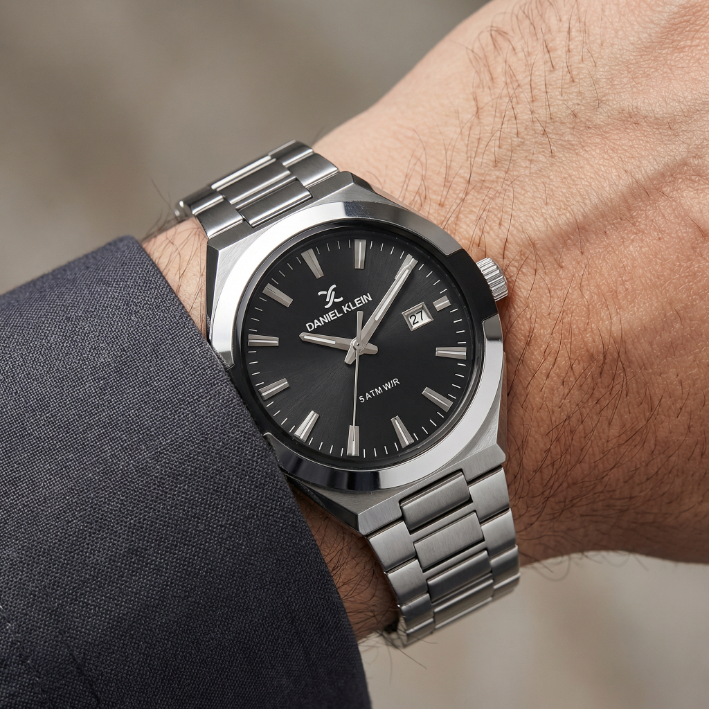Daniel Klein Premium Silver Stainless Steel Watch for Men DK.1.14145-1