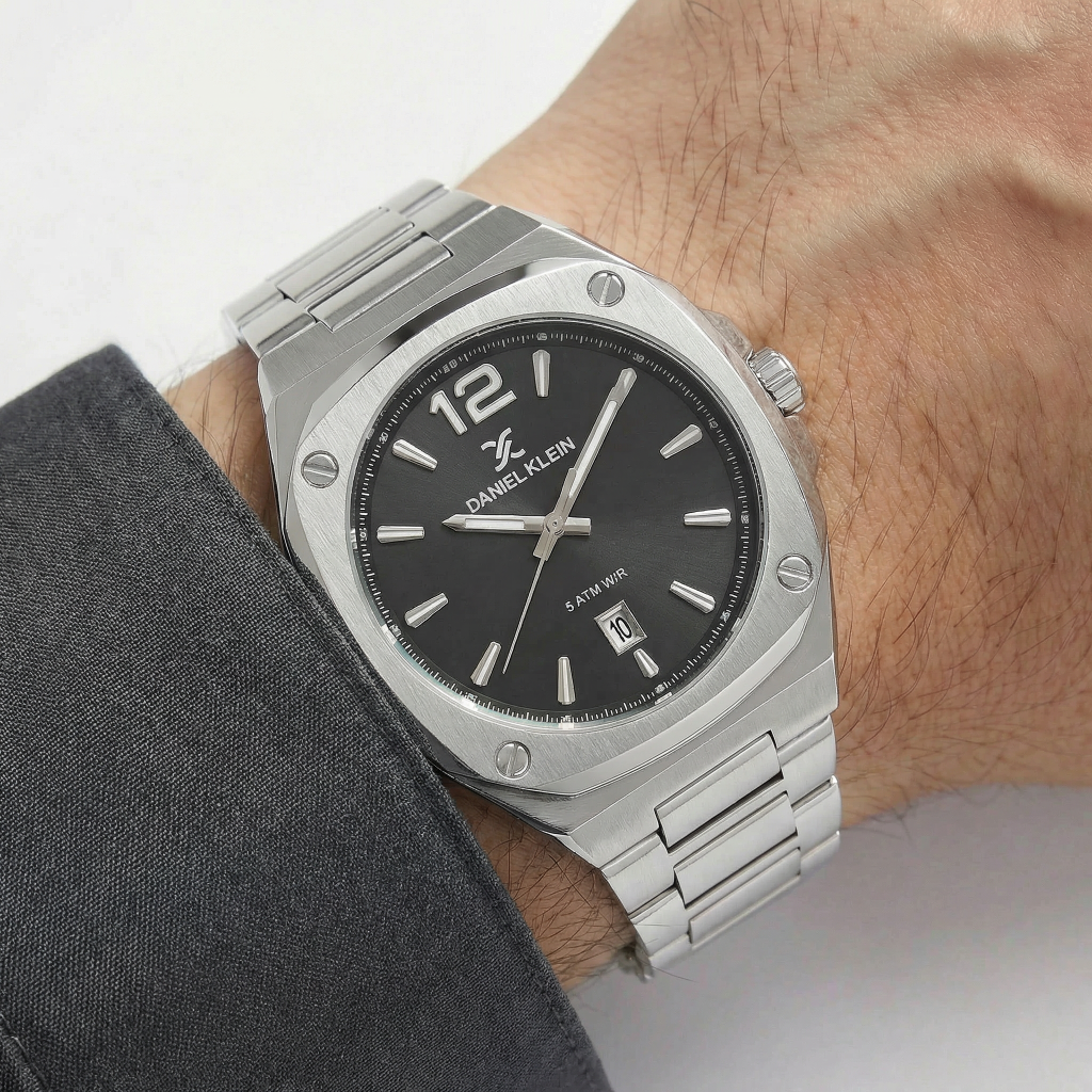 Daniel Klein Premium Silver Stainless Steel Watch for Men DK.1.14147-1