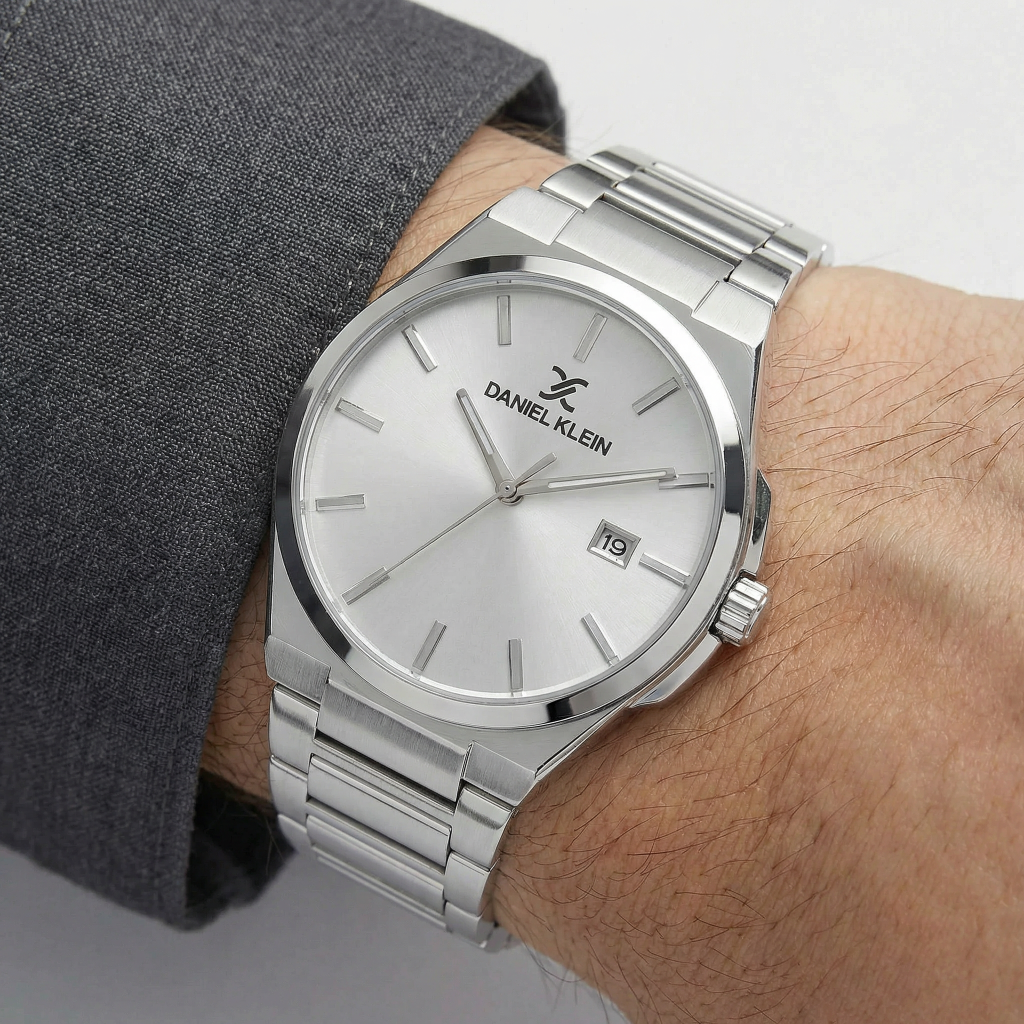 Daniel Klein Premium Silver Stainless Steel Watch for Men DK.1.14148-1
