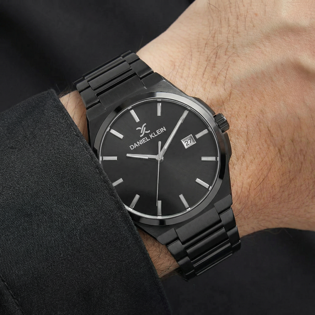 Daniel Klein Premium Black Stainless Steel Watch for Men DK.1.14148-6