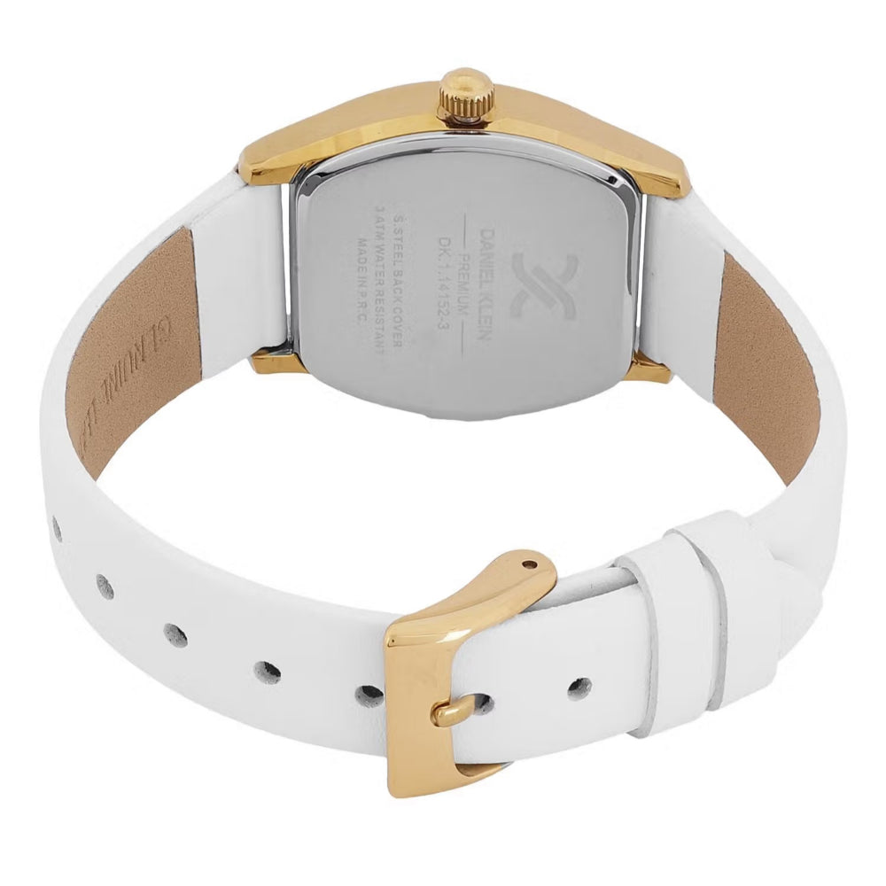Daniel Klein Premium White Leather Watch for Women DK.1.14152-3