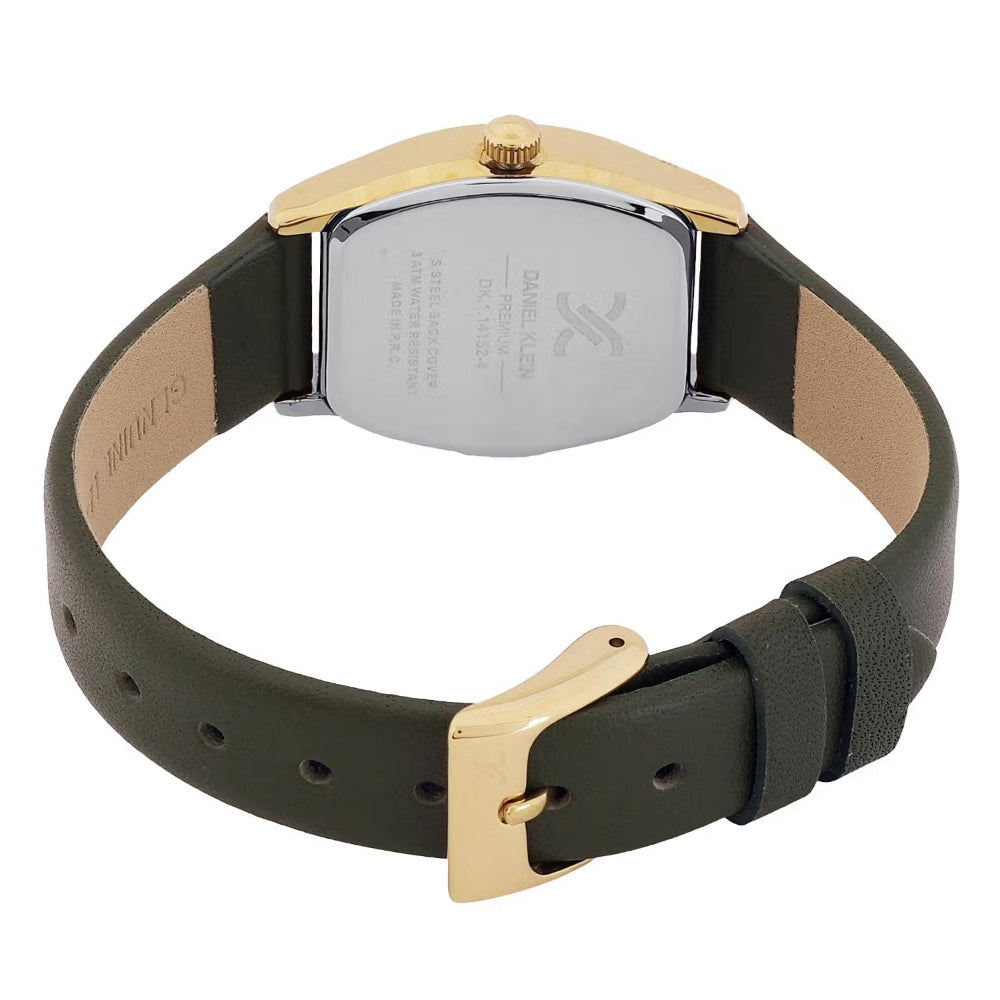 Daniel Klein Leather Dark Green Watch for Women DK.1.14152-4