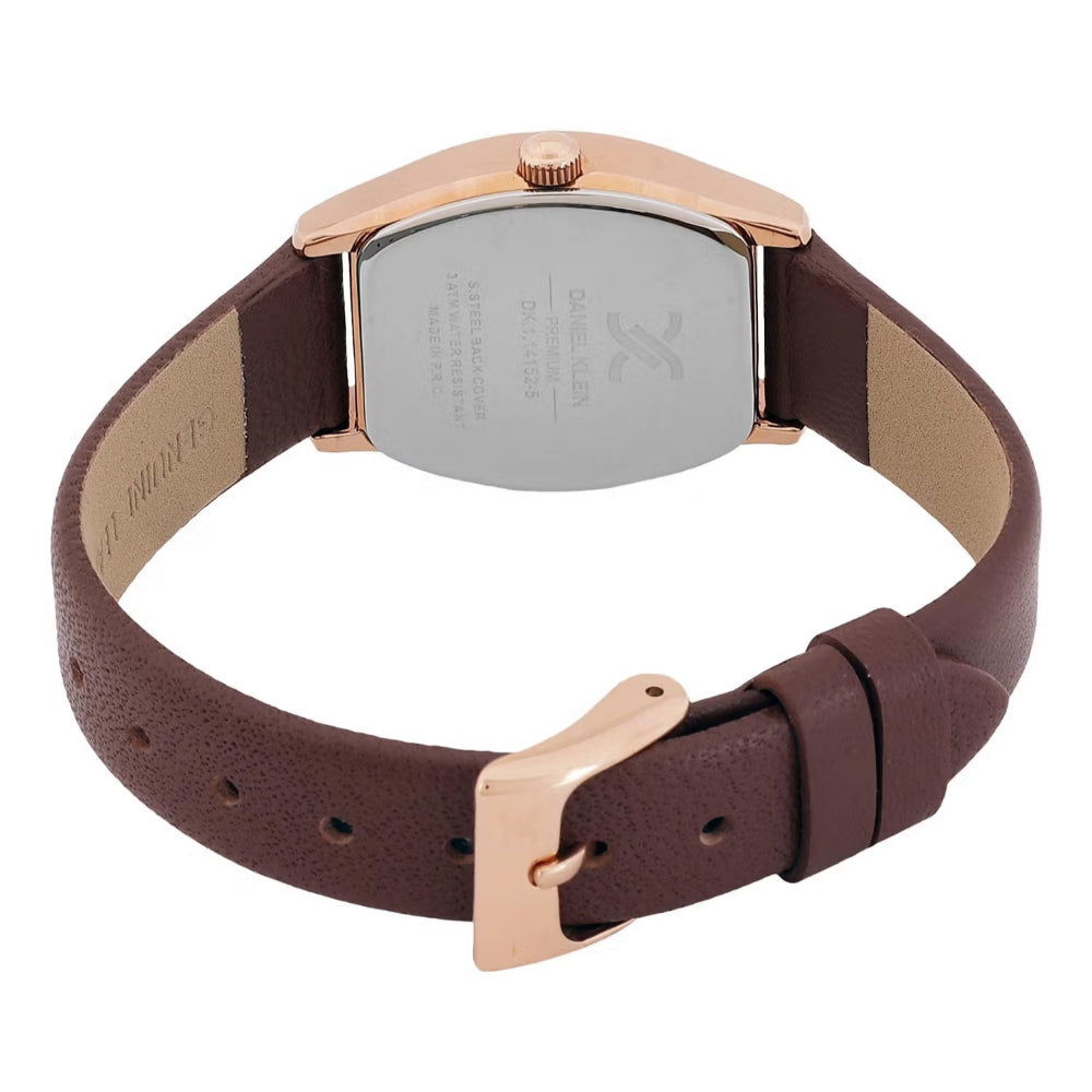 Daniel Klein Premium Brown Leather Watch for Women DK.1.14152-5