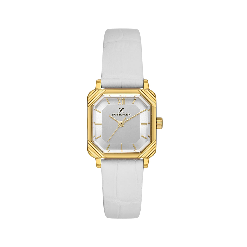 Daniel Klein Premium White Leather Watch for Women DK.1.14154-2