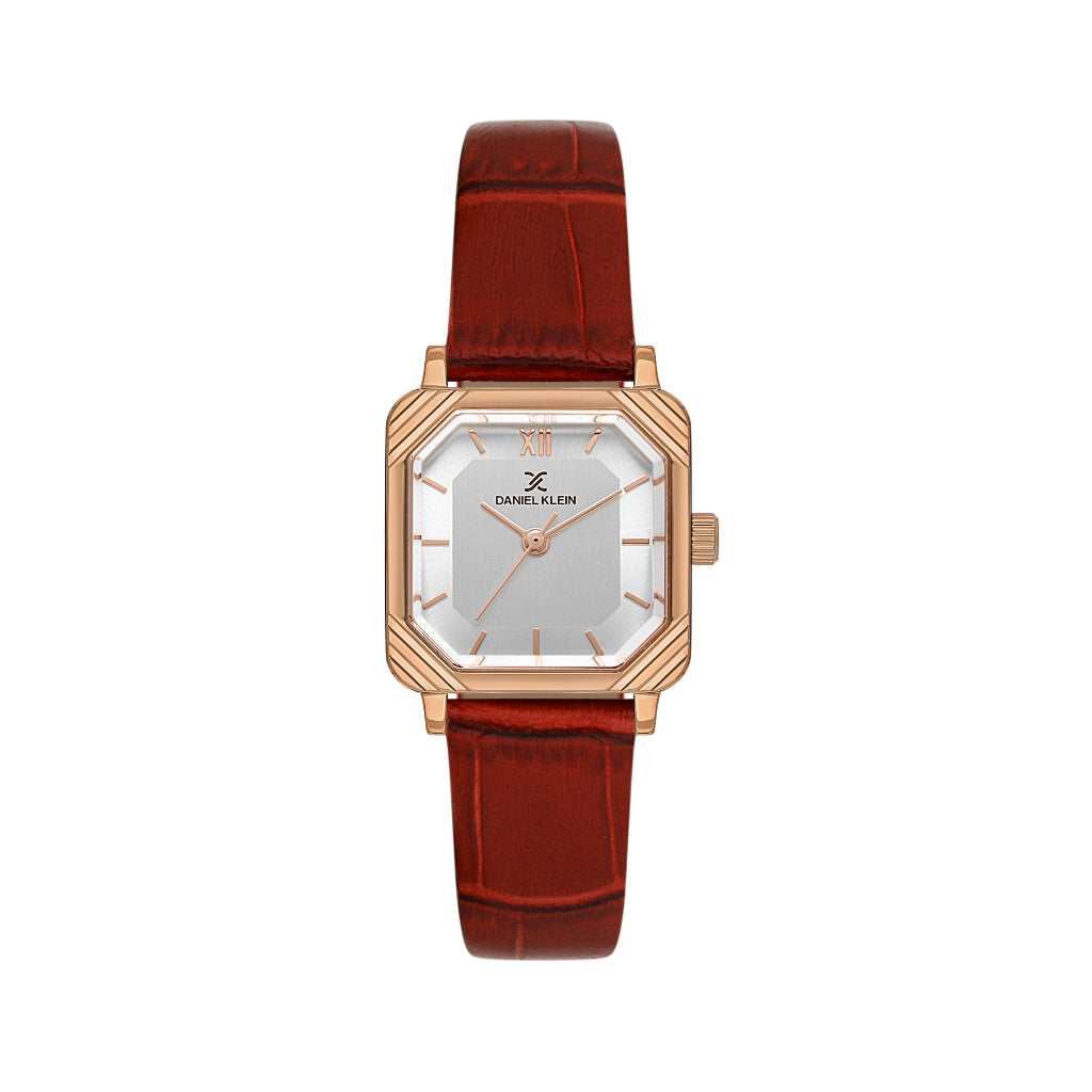 Daniel Klein Premium Dark Red Leather Watch for Women DK.1.14154-6