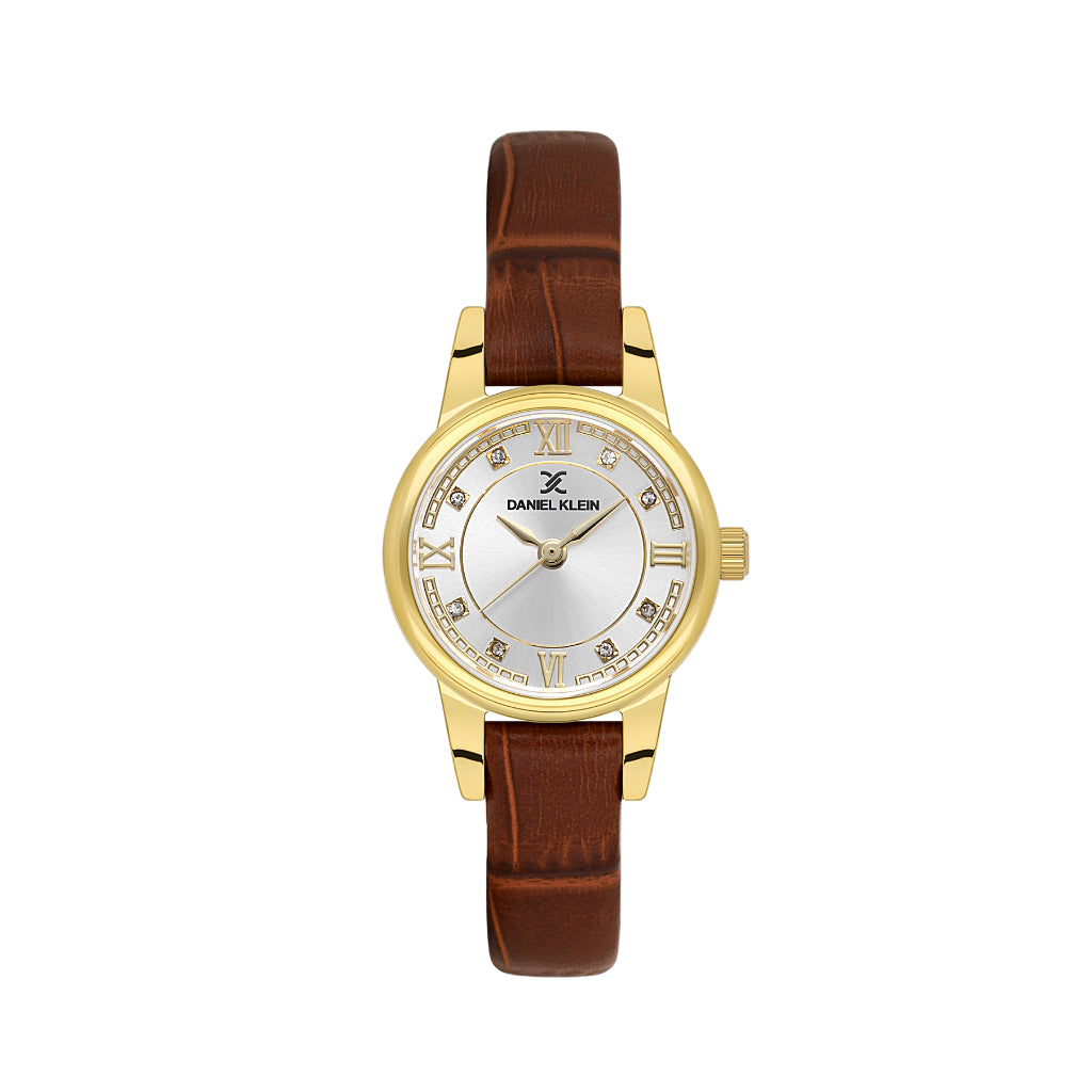 Daniel Klein Premium Dark Brown Leather Watch for Women DK.1.14156-2