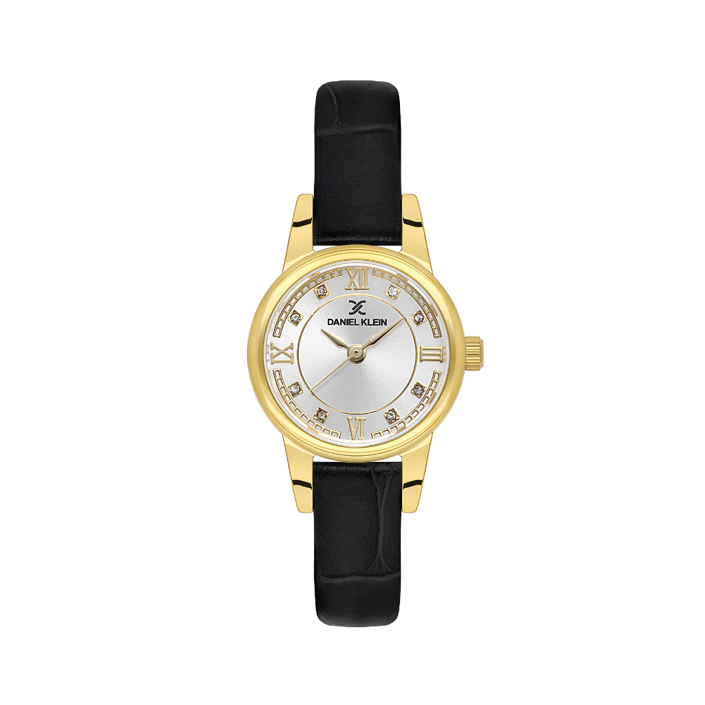 Daniel Klein Premium Black Leather Watch for Women DK.1.14156-3