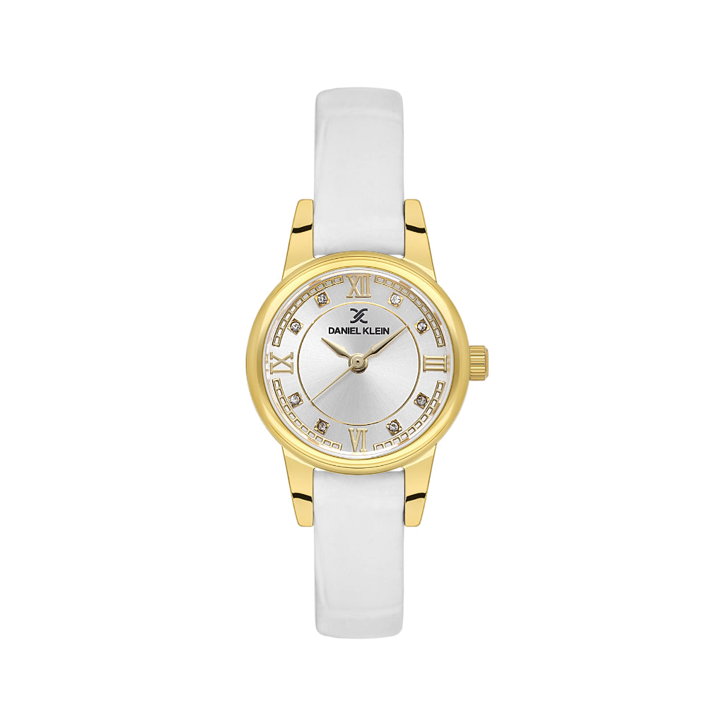 Daniel Klein Premium White Leather Watch for Women DK.1.14156-4