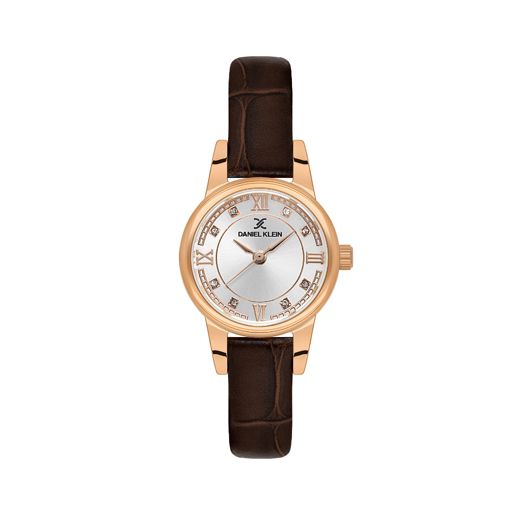 Daniel Klein Premium Dark Brown Leather Watch for Women DK.1.14156-5