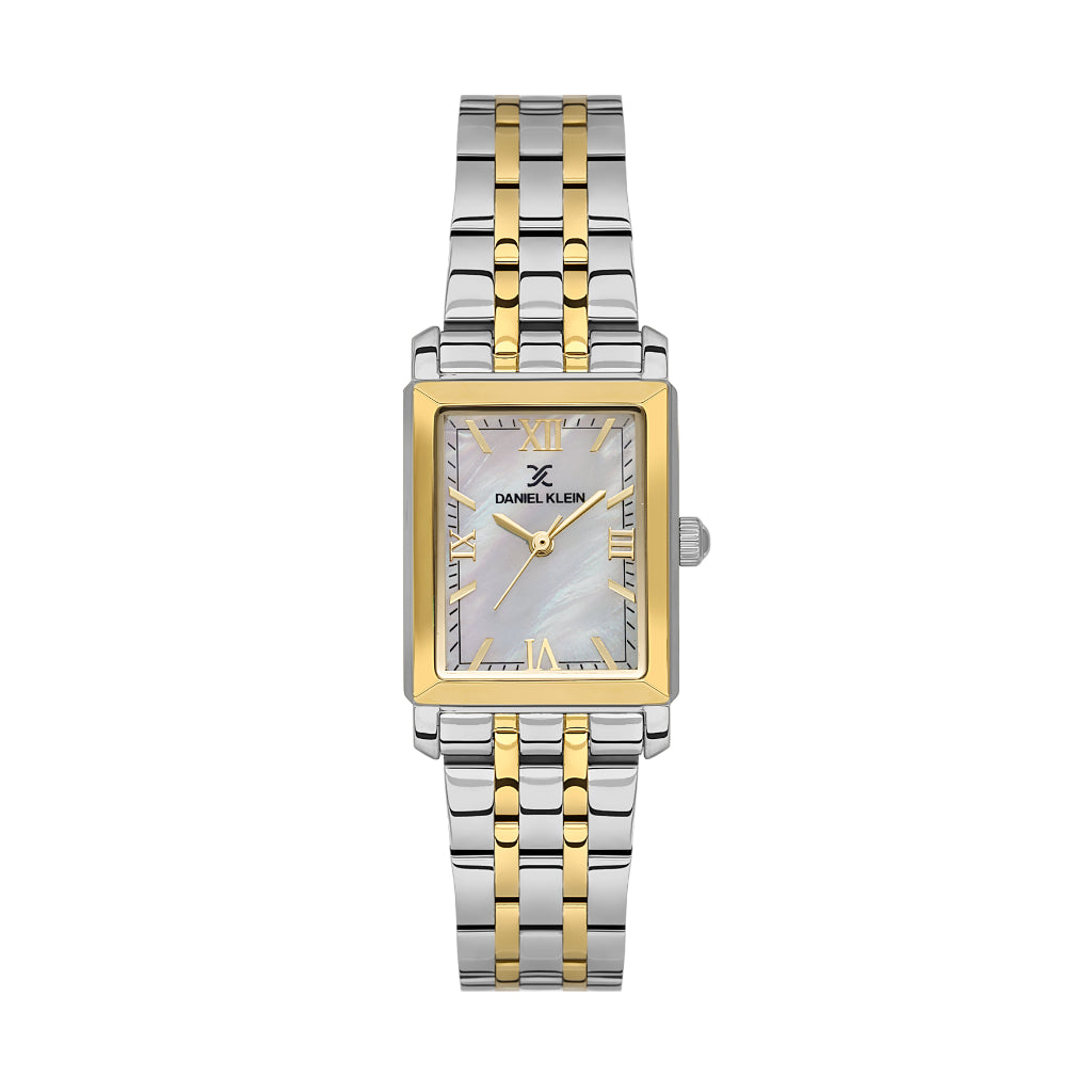 Daniel Klein Premium Silver and Gold Stainless Steel Watch for Women DK.1.14159-4