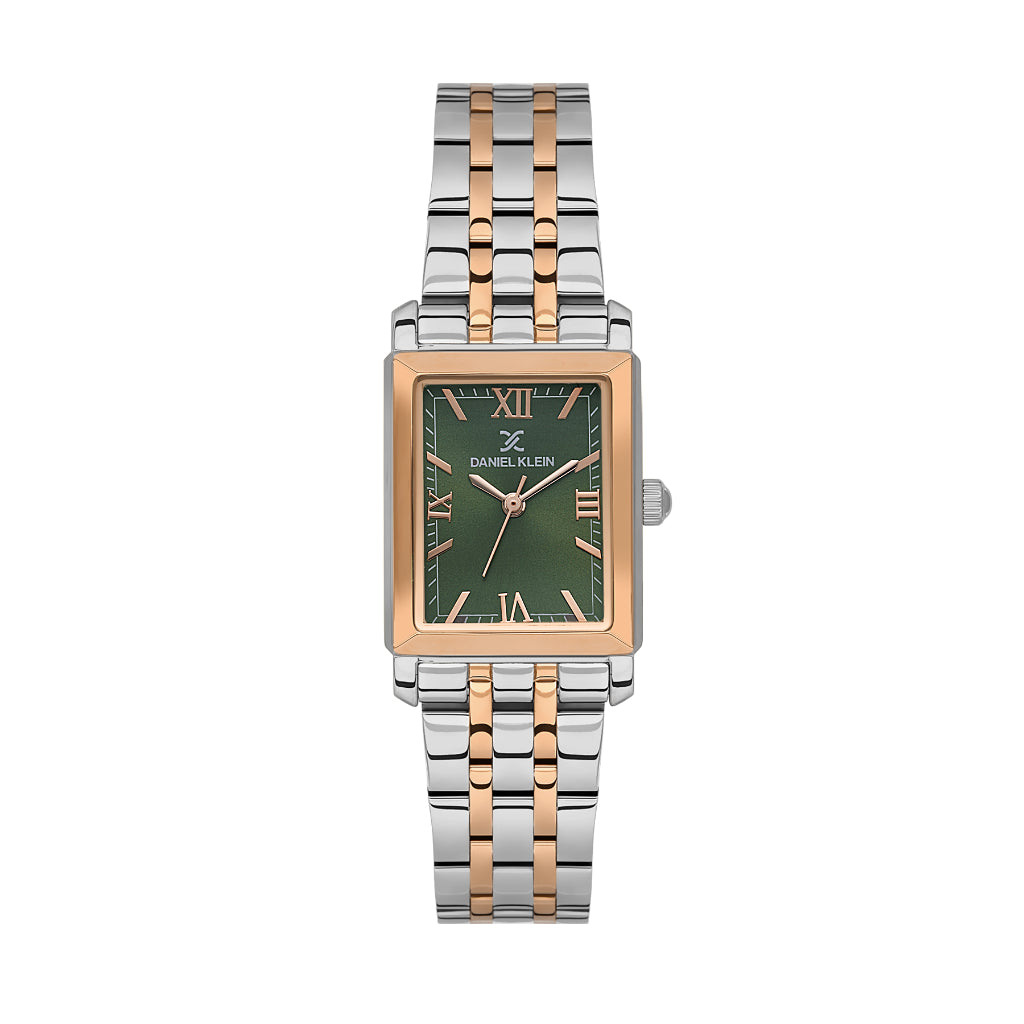 Daniel Klein Premium Silver and Rose Gold Stainless Steel Watch for Women DK.1.14159-6