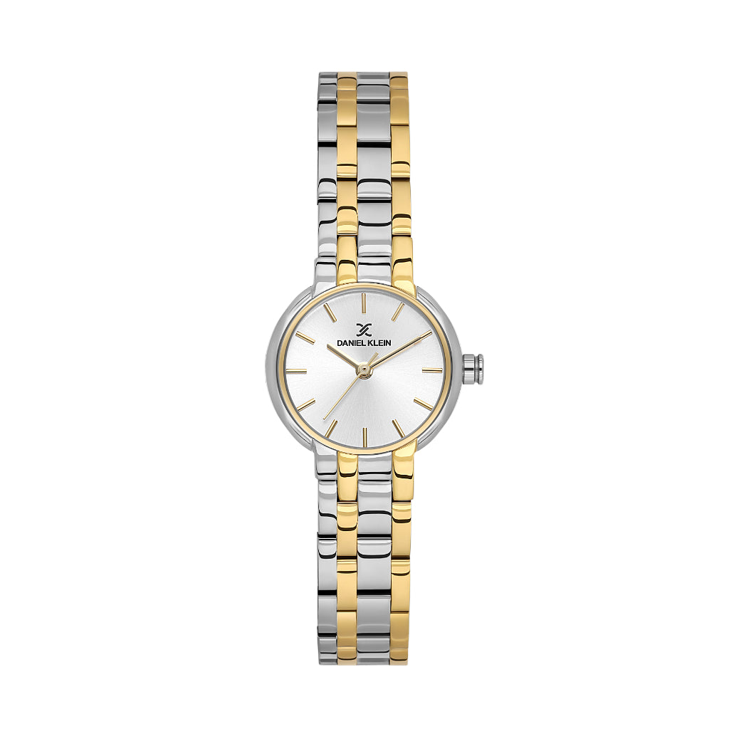 Daniel Klein Premium Silver and Gold Stainless Steel Watch for Women DK.1.14163-4