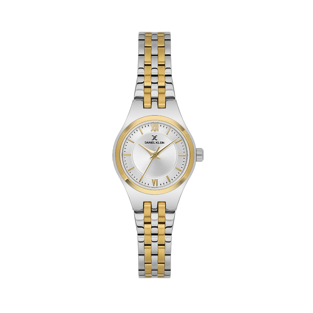 Daniel Klein Premium Silver and Gold Stainless Steel Watch for Women DK.1.14164-4