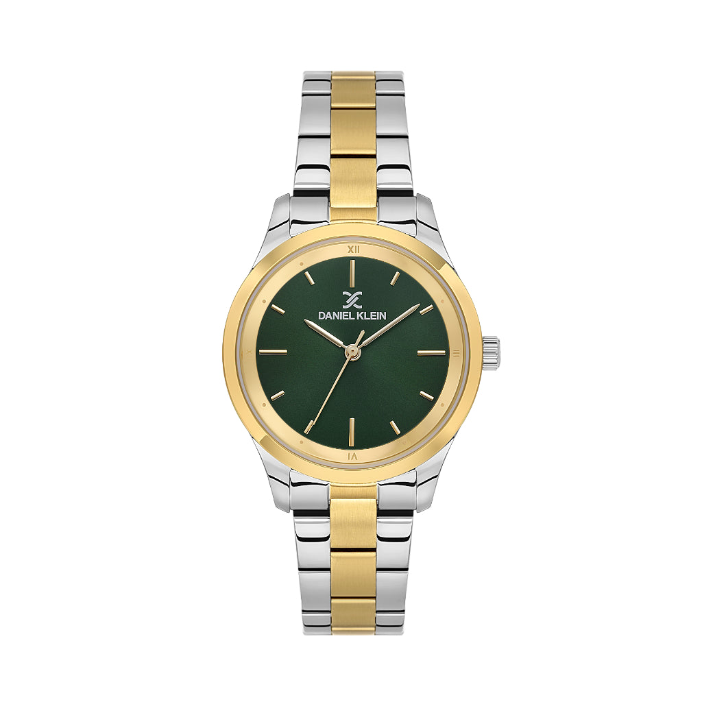 Daniel Klein Premium Silver and Gold Stainless Steel Watch for Women DK.1.14166-5