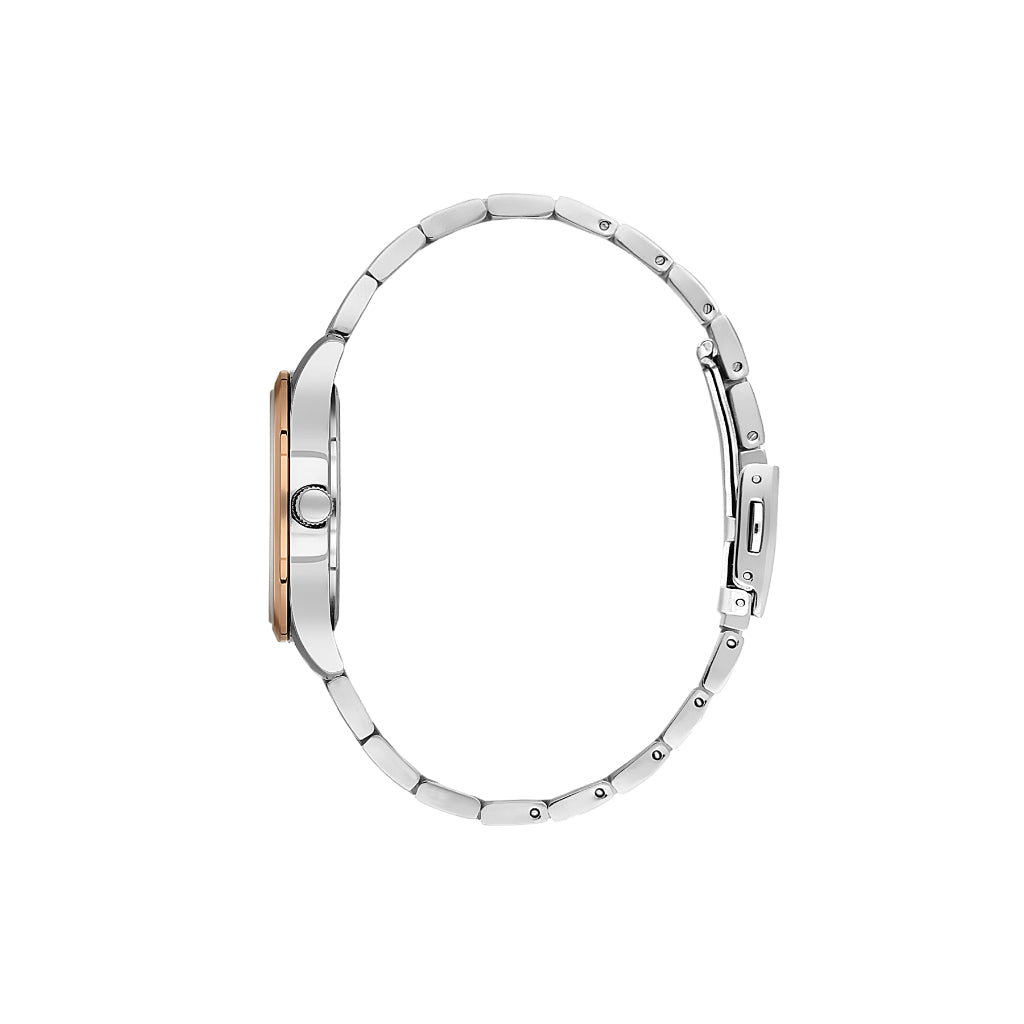 Daniel Klein Premium Silver and Rose Gold Stainless Steel Watch for Women DK.1.14166-6