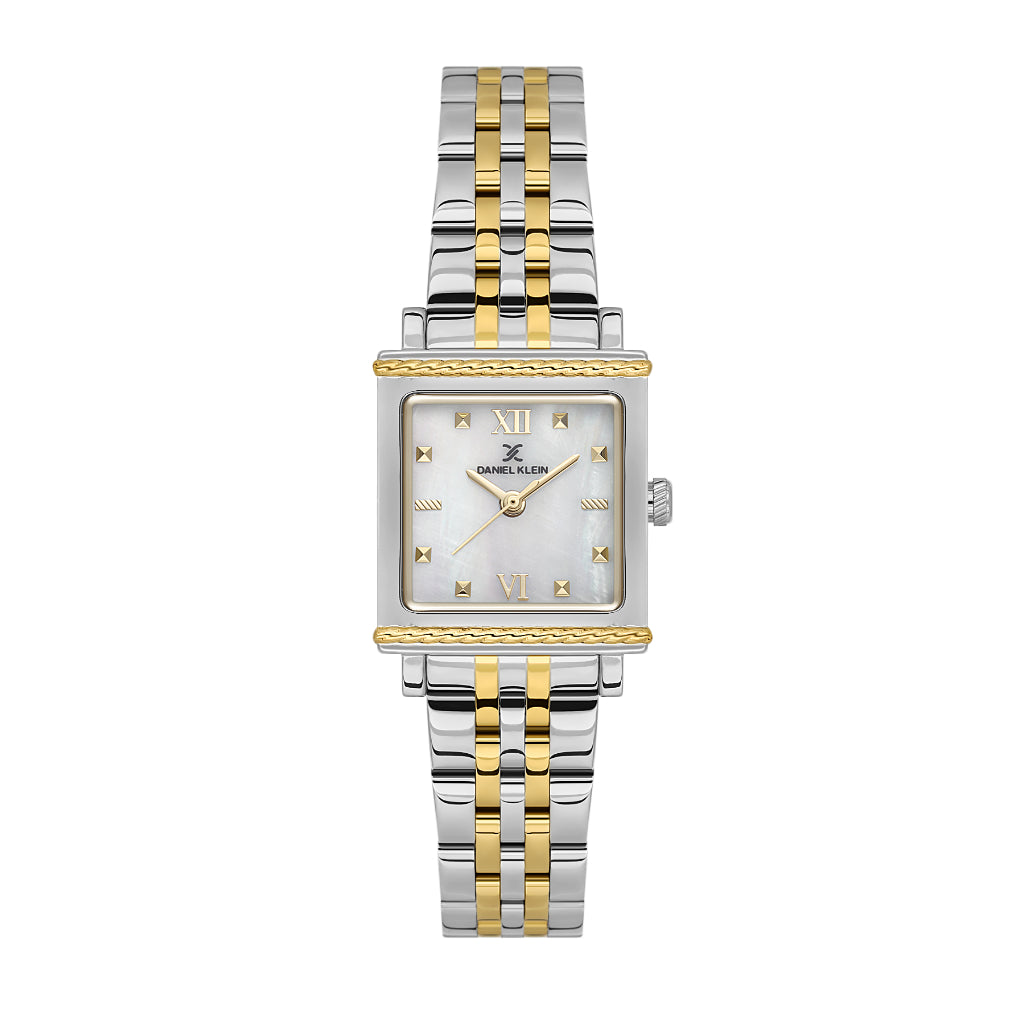 Daniel Klein Premium Silver and Gold Stainless Steel Watch for Women DK.1.14168-3