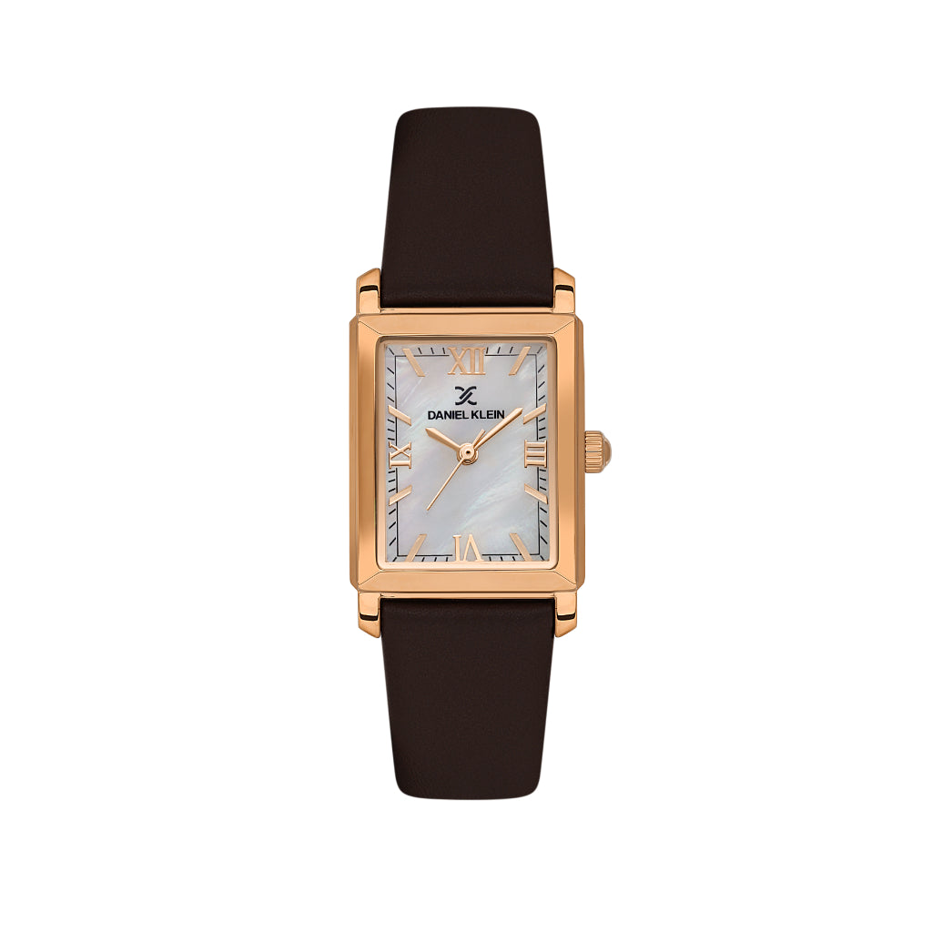 Daniel Klein Premium Dark Brown Leather Watch for Women DK.1.14169-6