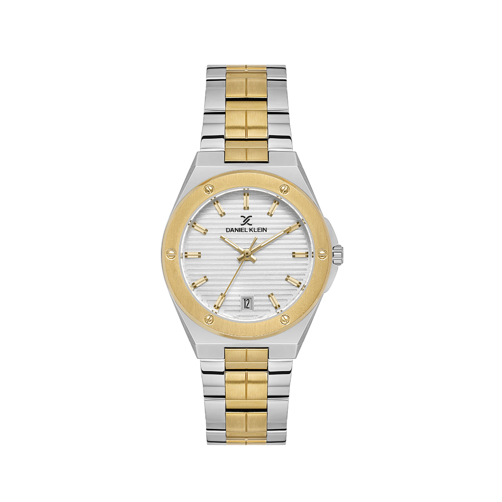 Daniel Klein Premium Silver and Gold Stainless Steel Watch for Women DK.1.14171-5