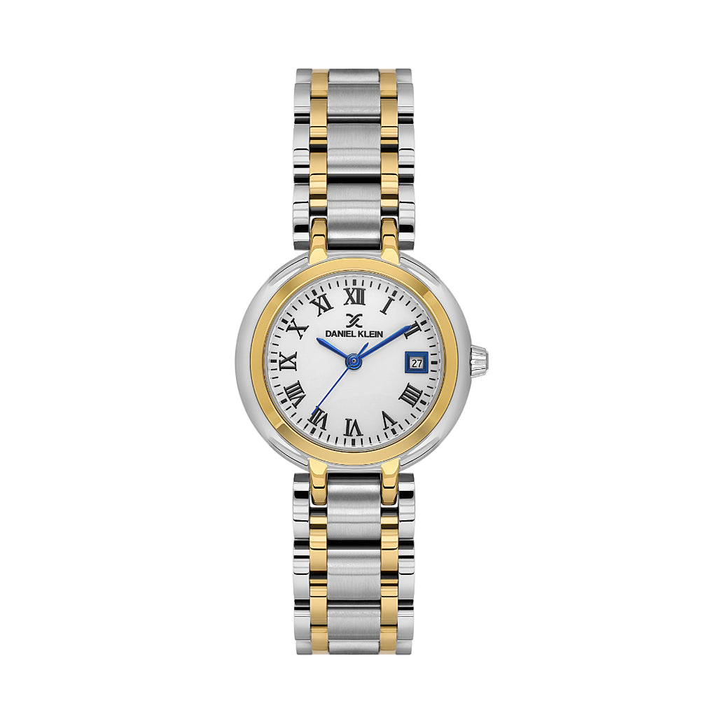 Daniel Klein Premium Silver and Gold Stainless Steel Watch for Women DK.1.14173-4