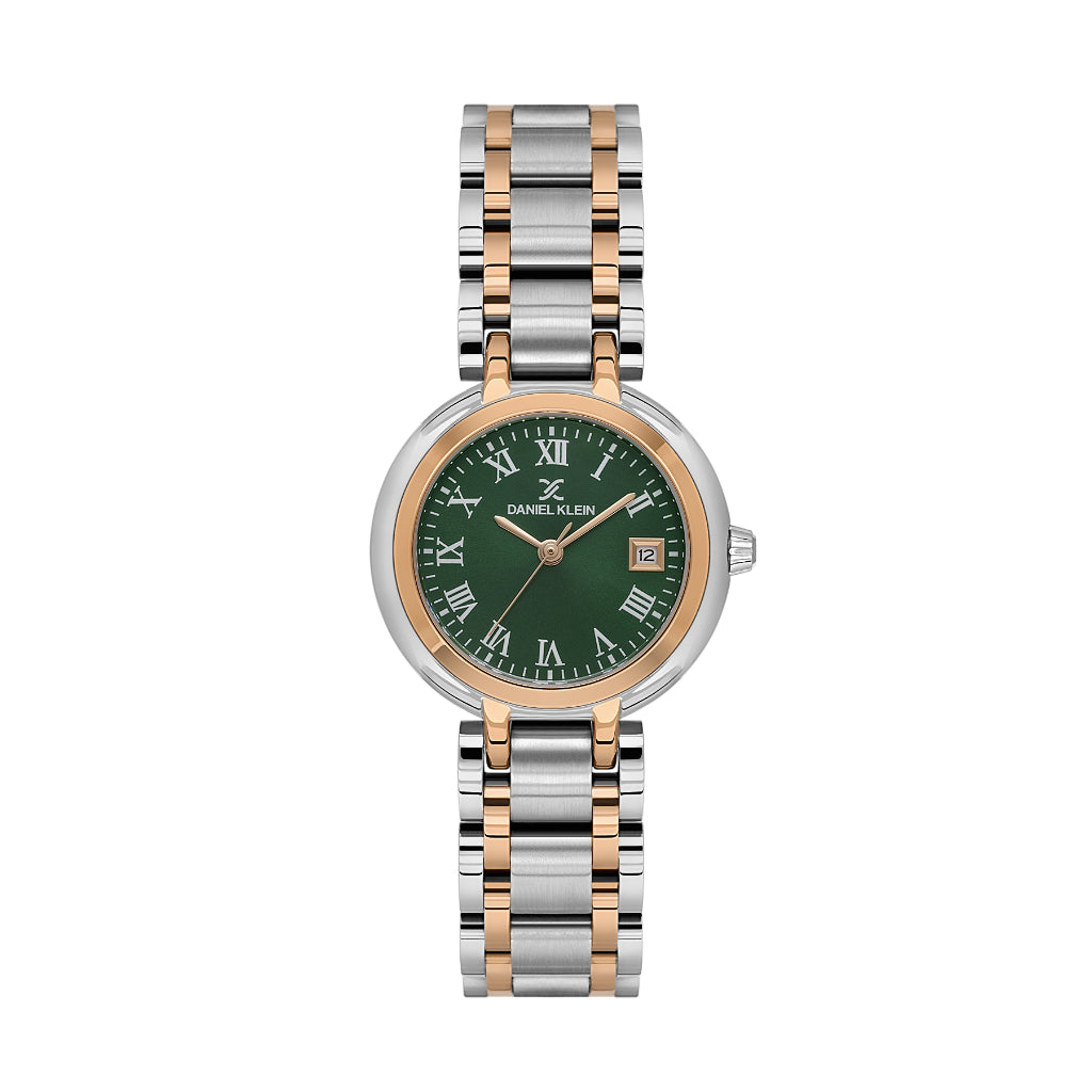 Daniel Klein Premium Silver and Rose Gold Stainless Steel Watch for Women DK.1.14173-6