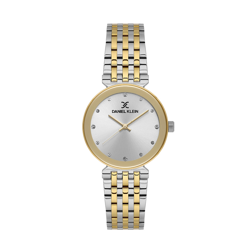 Daniel Klein Premium Silver and Gold Stainless Steel Watch for Women DK.1.14175-5
