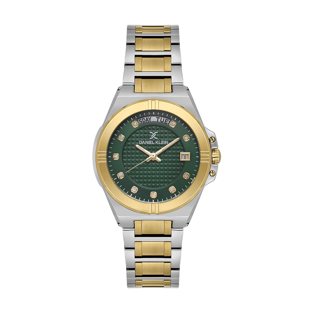 Daniel Klein Premium Silver and Gold Stainless Steel Watch for Women DK.1.14176-4