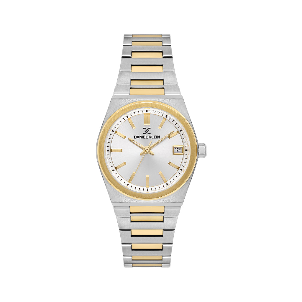 Daniel Klein Premium Silver and Gold Stainless Steel Watch for Women DK.1.14177-5