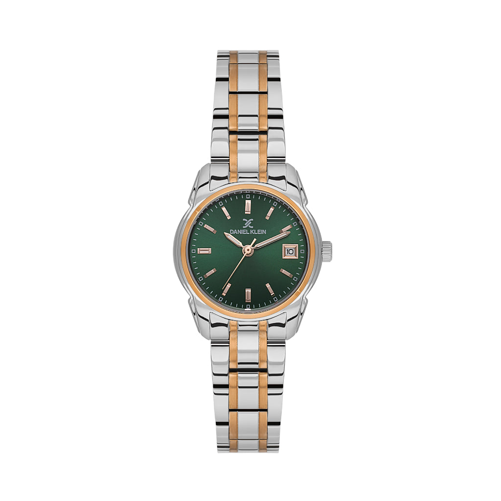 Daniel Klein Premium Silver and Rose Gold Stainless Steel Watch for Women DK.1.14187-6