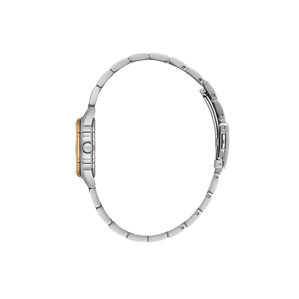 Daniel Klein Premium Silver and Rose Gold Stainless Steel Watch for Women DK.1.14187-6