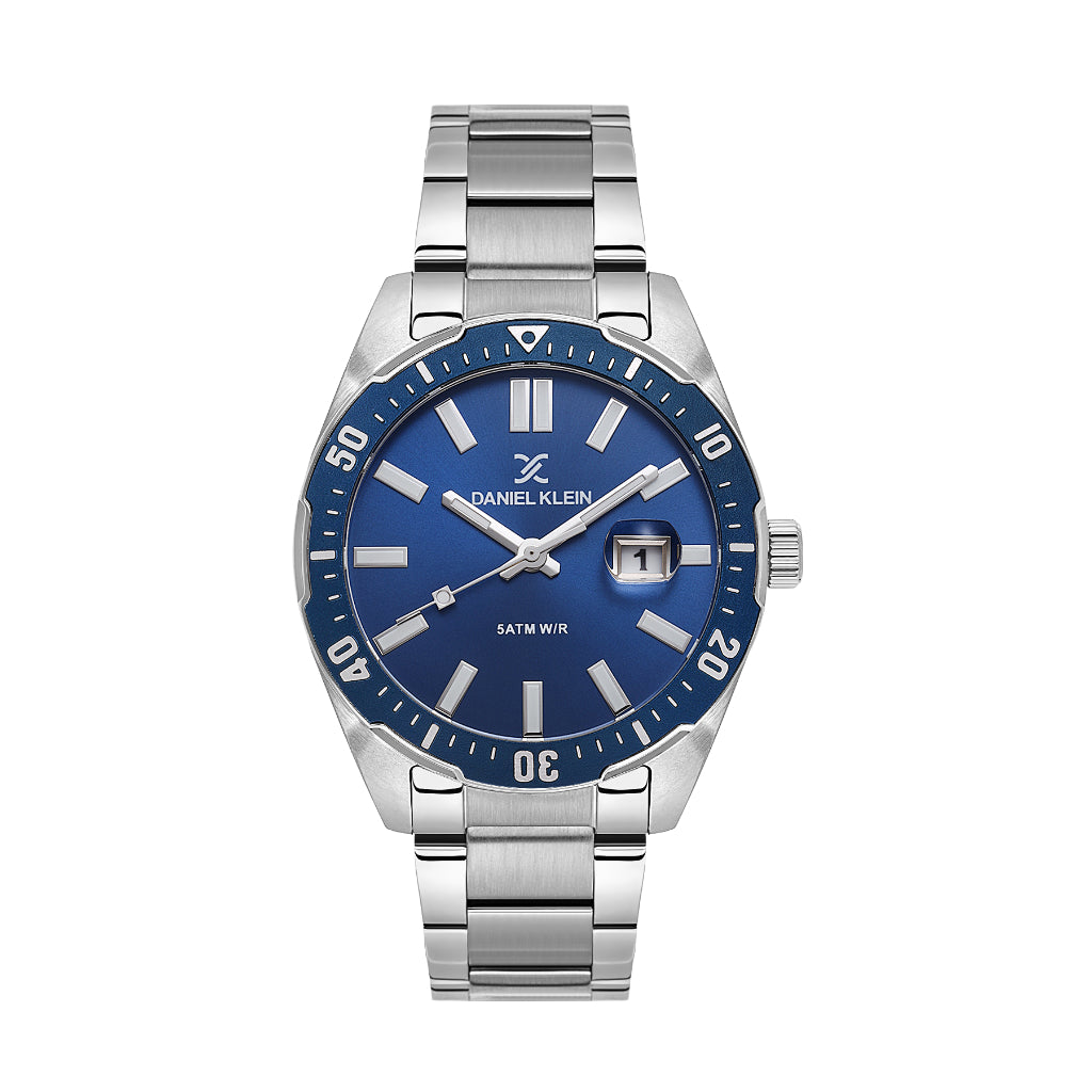 Daniel Klein Premium Silver Stainless Steel Watch for Men DK.1.14195-2