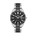 Daniel Klein Premium Silver and Black Stainless Steel Watch for Men DK.1.14195-4