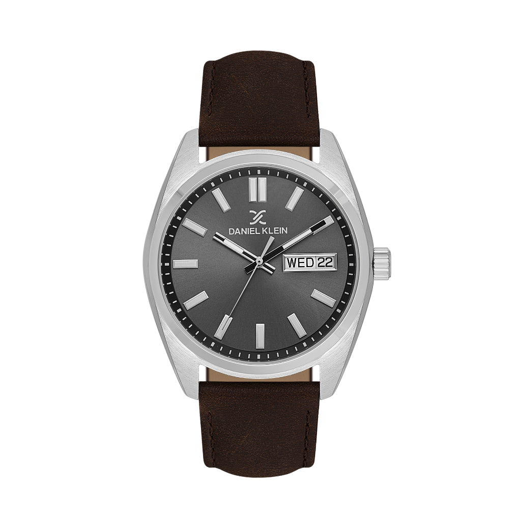 Daniel Klein Premium Dark Brown Leather Watch for Men DK.1.14196-2