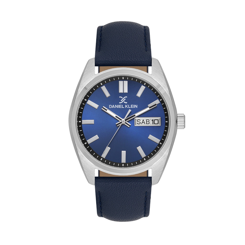 Daniel Klein Premium Dark Blue Leather Watch for Men DK.1.14196-3