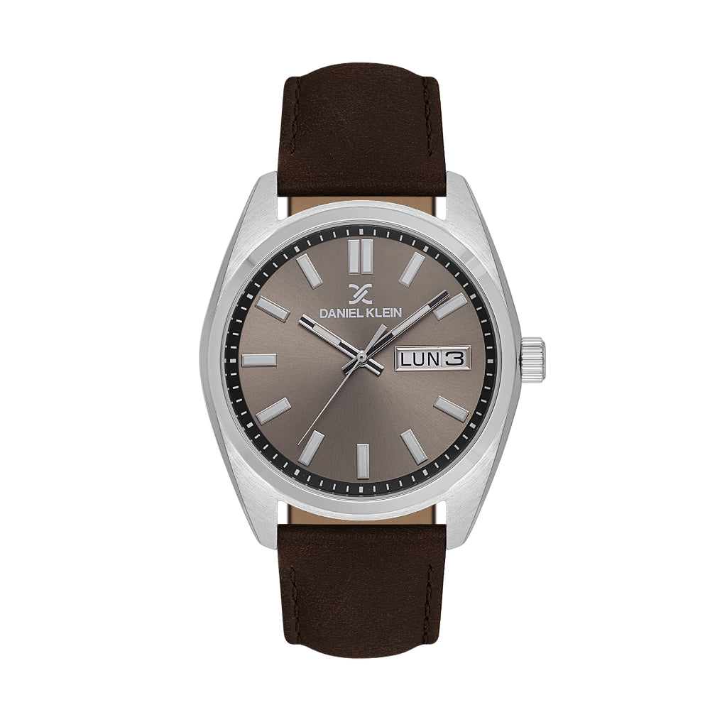 Daniel Klein Premium Dark Brown Leather Watch for Men DK.1.14196-5