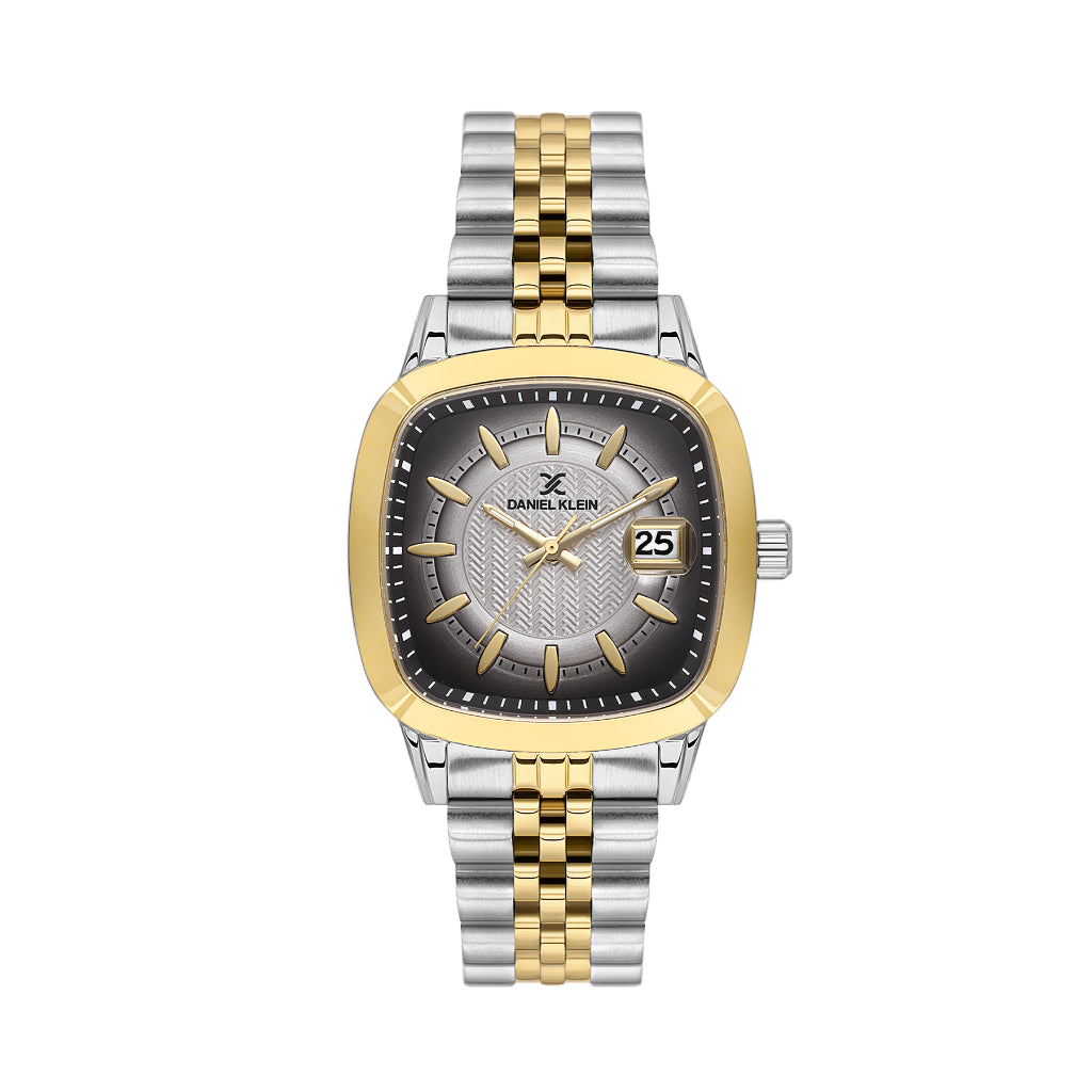 Daniel Klein Premium Silver and Gold Stainless Steel Watch for Men DK.1.14198-5