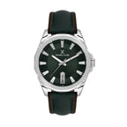 Daniel Klein Premium Dark Brown/Dark Green Leather/ Nylon Watch for Men DK.1.14200-3