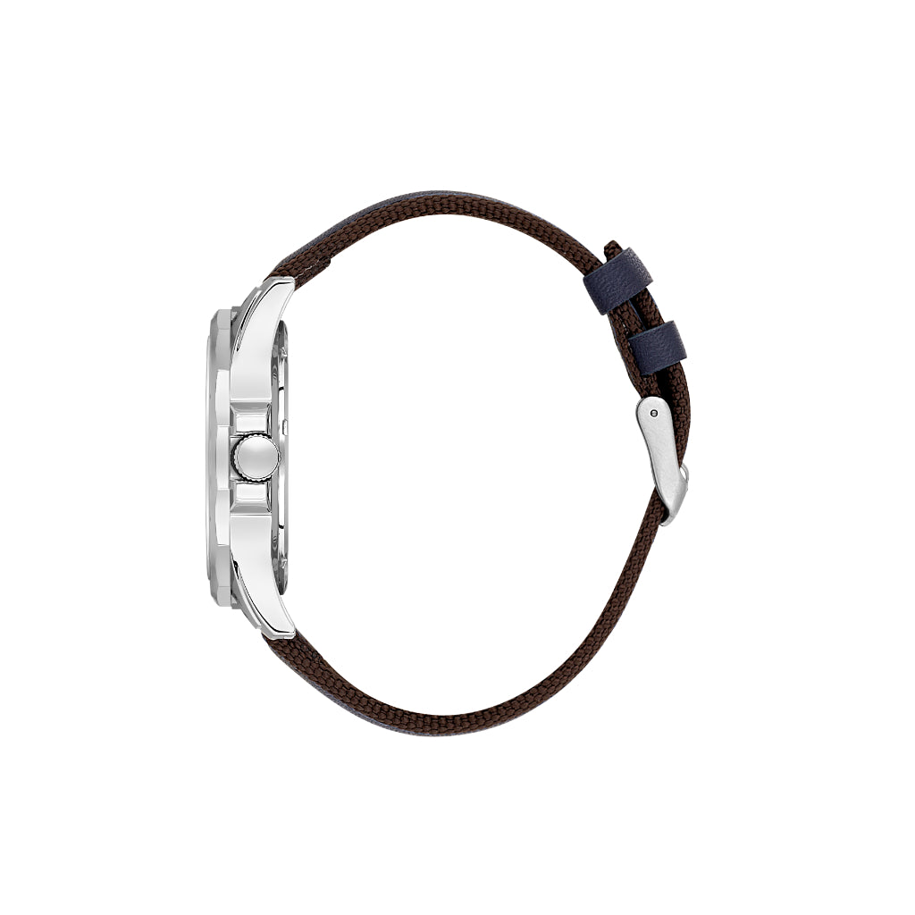 Daniel Klein Premium Dark Brown/ Dark Blue Leather/ Nylon Watch for Men DK.1.14200-4