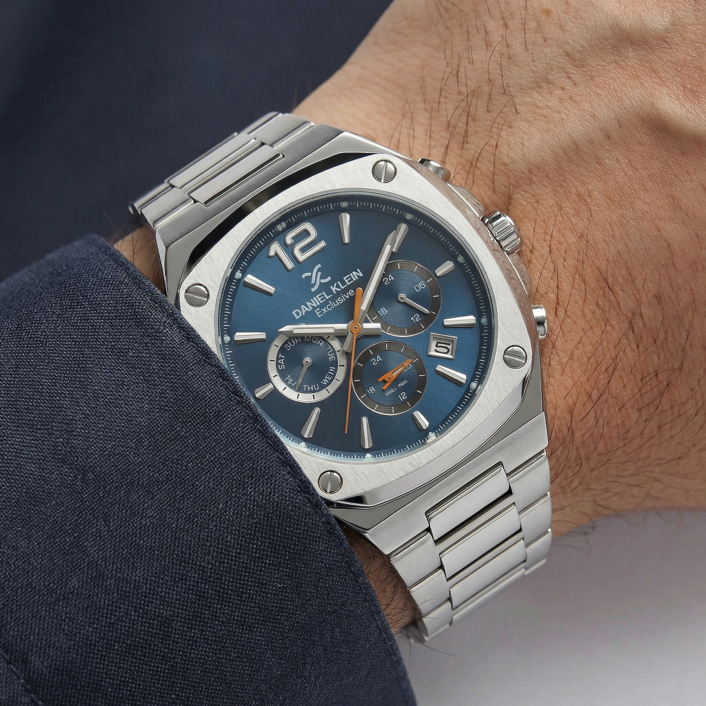 Daniel Klein Exclusive Silver Stainless Steel Watch for Men DK.1.14207-4