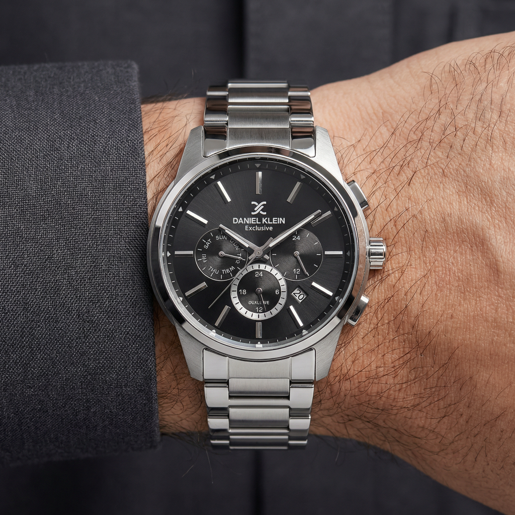 Daniel Klein Exclusive Silver Stainless Steel Watch for Men DK.1.14208-2