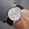 Daniel Klein Exclusive Black Leather Watch for Men DK.1.14209-1