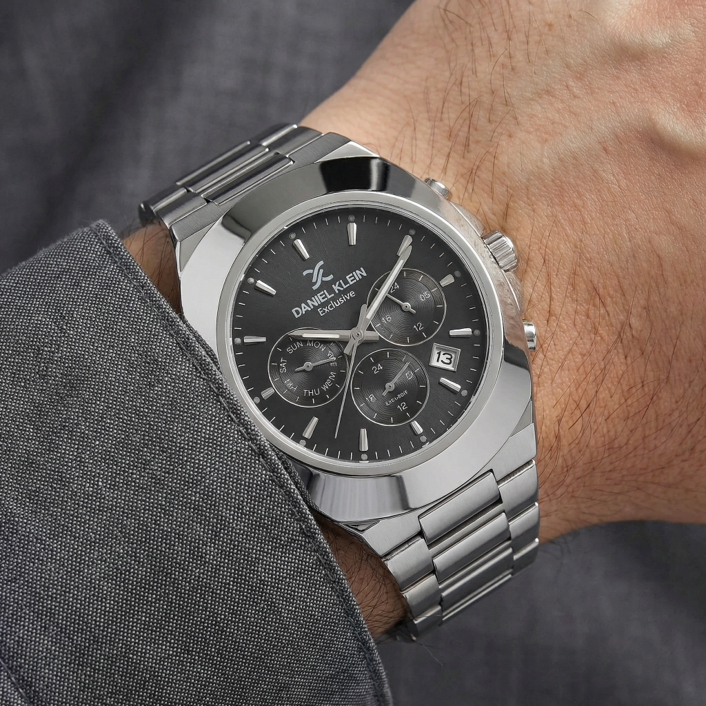 Daniel Klein Exclusive Silver Stainless Steel Watch for Men DK.1.14211-2