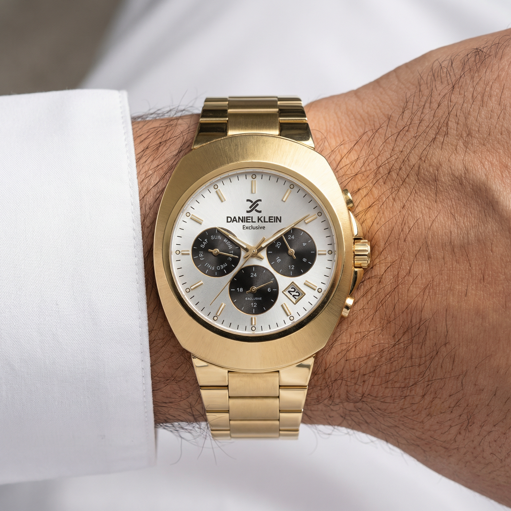 Daniel Klein Exclusive Gold Stainless Steel Watch for Men DK.1.14211-5