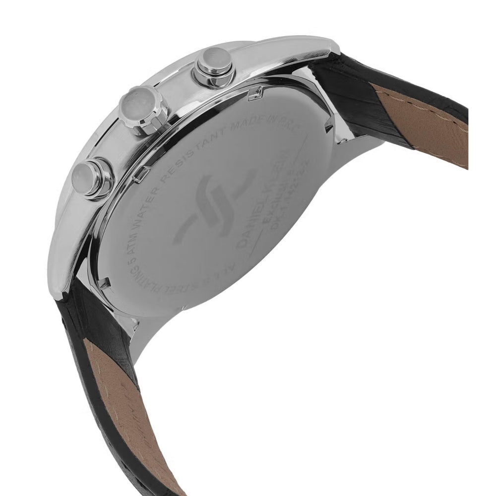 Daniel Klein Leather Black Watch for Men DK.1.14212-1