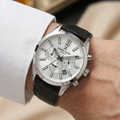 Daniel Klein Exclusive Black Leather Watch for Men DK.1.14212-1